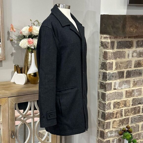 LONDON FOG Men’s Wool Blend Classic Single Breasted Coat in the Size Medium - Picture 7 of 16